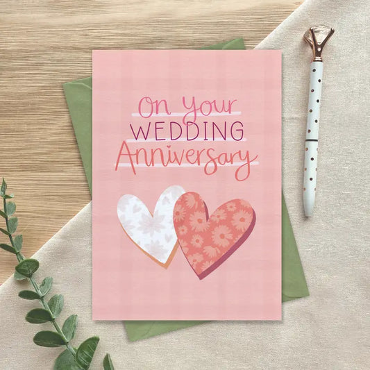 Wedding Anniversary - Two For Joy Illustration Card