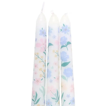 Ditsy Floral Tapered Candle (Set of 3)