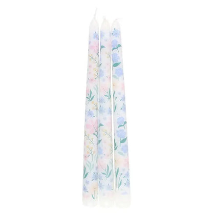 Ditsy Floral Tapered Candle (Set of 3)