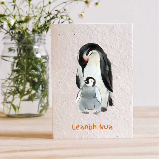 Leanbh Nua Penguin - Plantable Seed Card