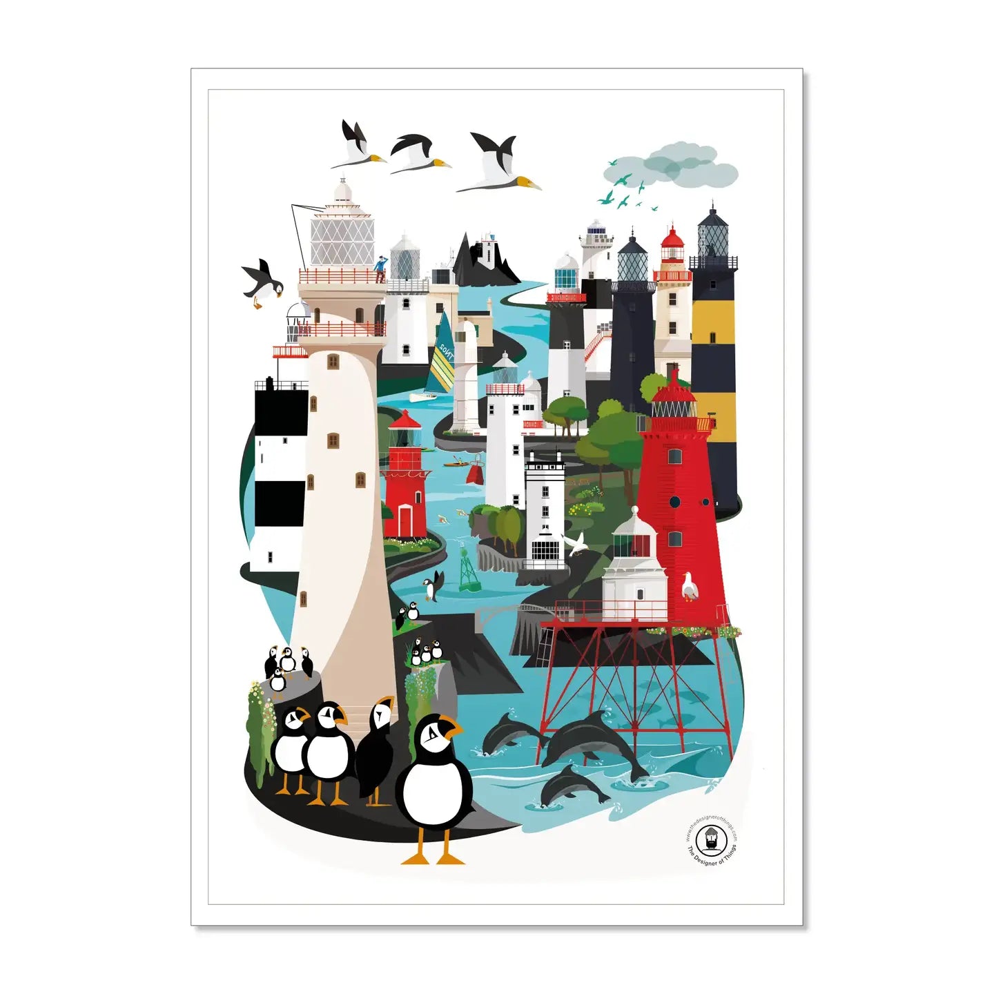 Lighthouse of Ireland Tea towel