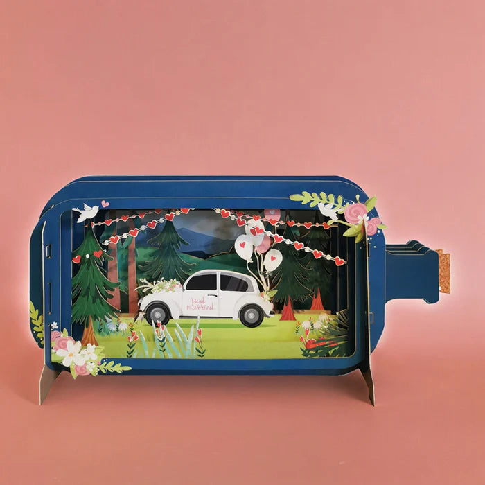 Just Married Car Pop Up Card