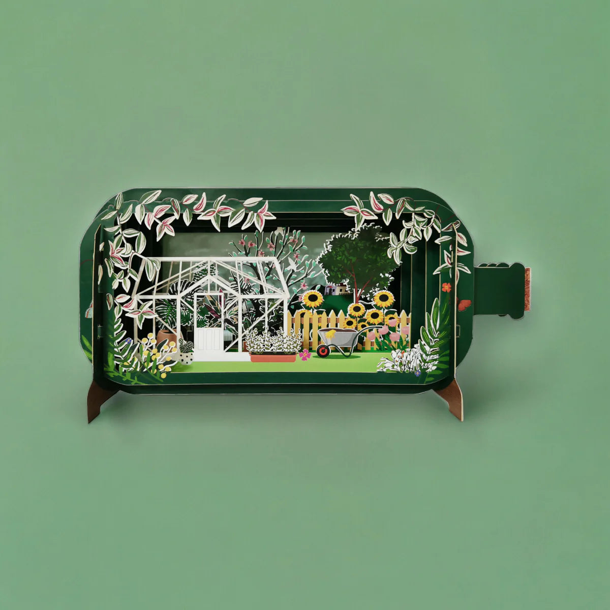 Green Glasshouse Pop Up Card