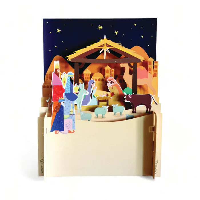 Pop Up Card Nativity Scene With 3 Sheep