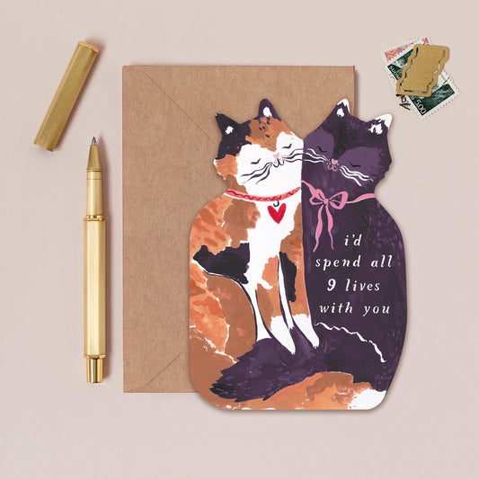 Nine Lives Cats Card