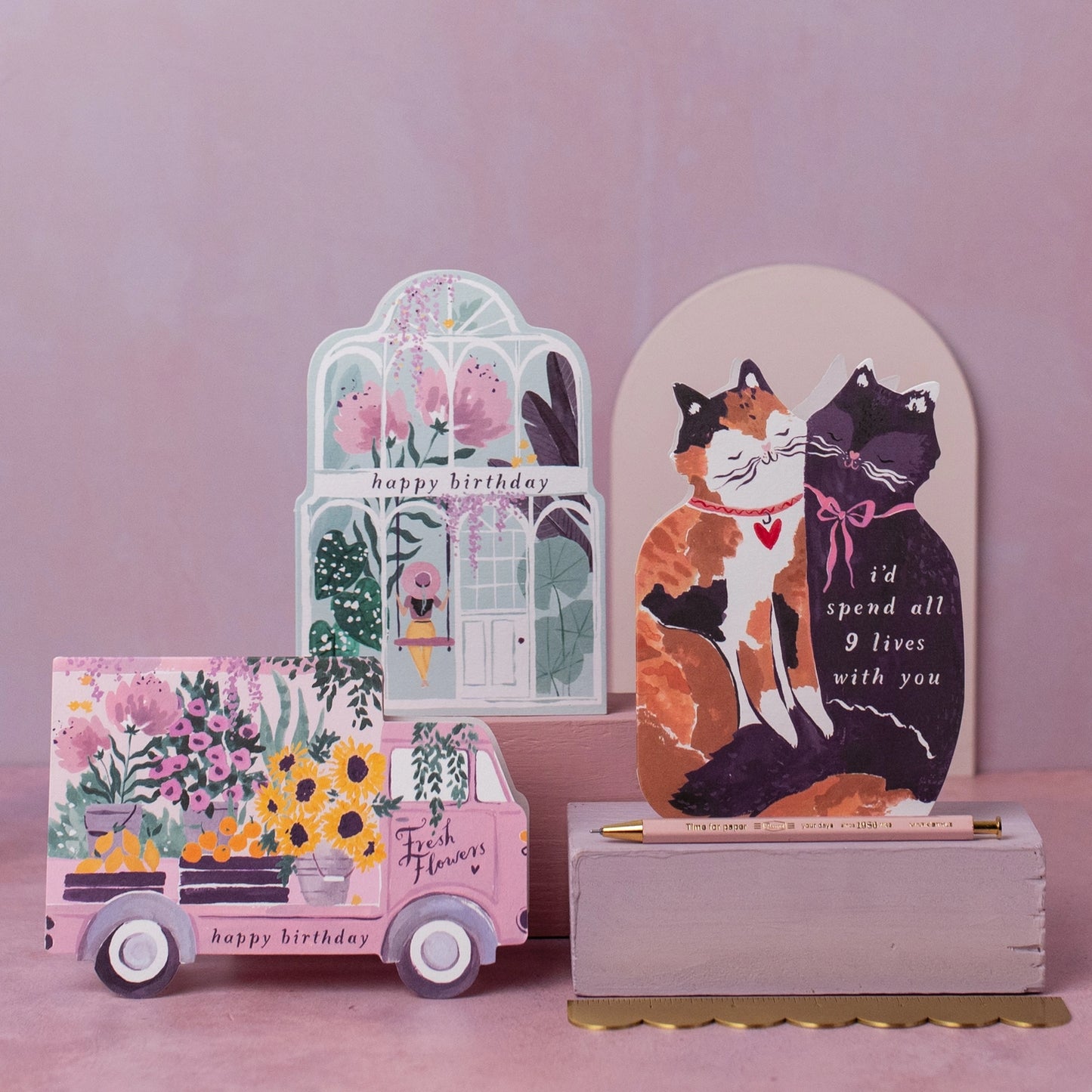 Nine Lives Cats Card