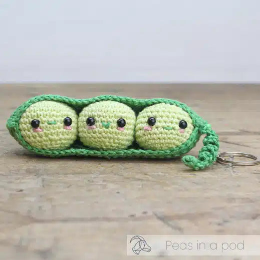 Crochet Kit- Peas in a Pod Key-ring