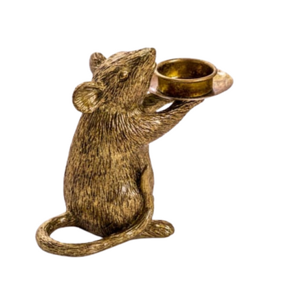 Gold Mouse Candle Holder