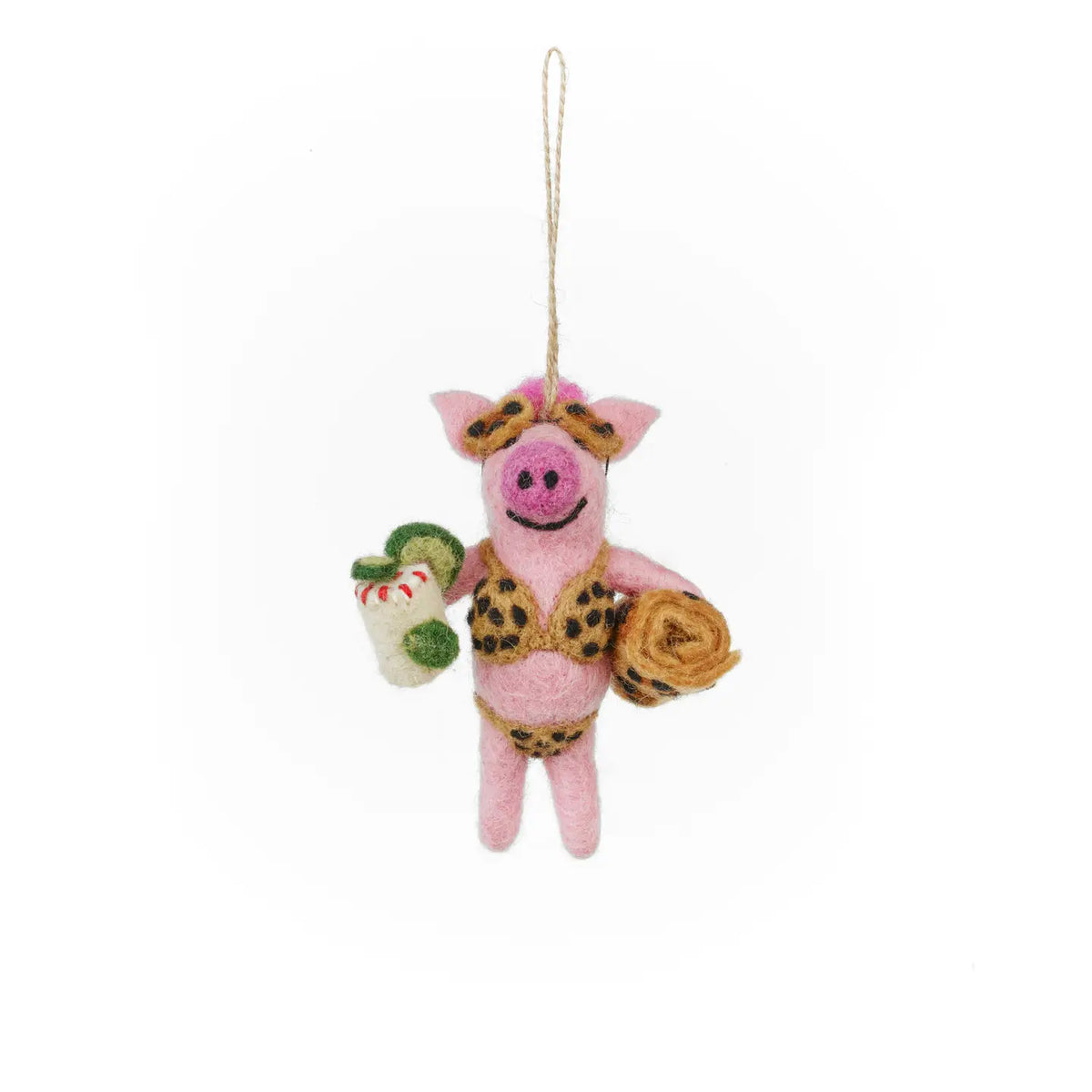 Handmade Felt Misses Piggy Beach Pig