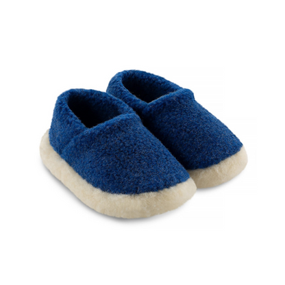 Blue Wool Slippers