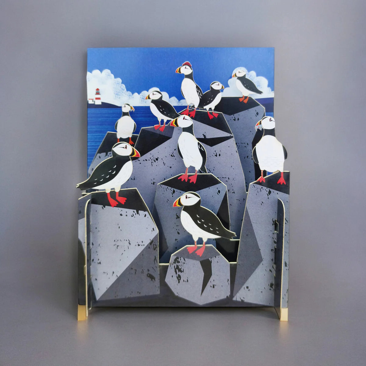 Pop Up Card Puffins