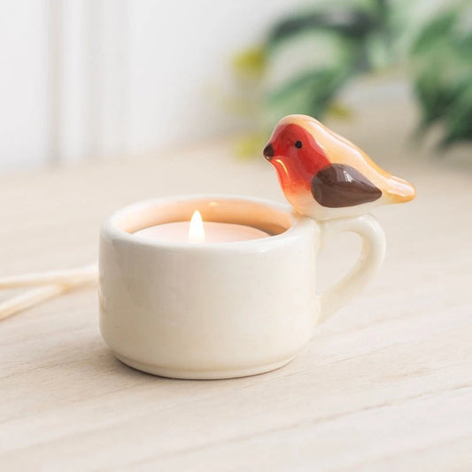 Robin Ceramic Tealight Holder Remembrance Love Home Decor