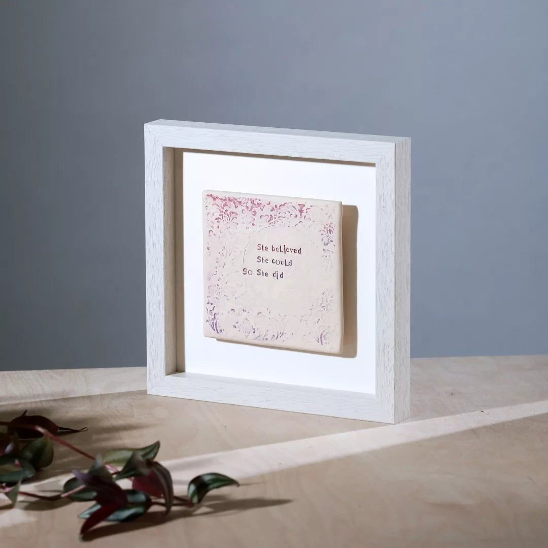 She Believed She Could So She Did - Framed Tile