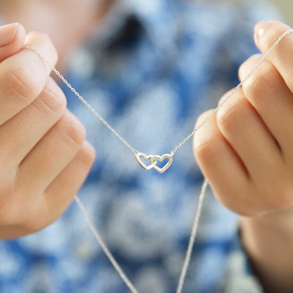 Tiny Interlocking Hearts Necklace