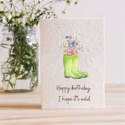 Happy Birthday Wild One - Plantable Seed Card