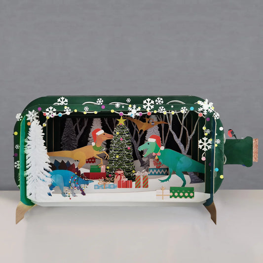 Dinosaur Christmas - Pop Up Card