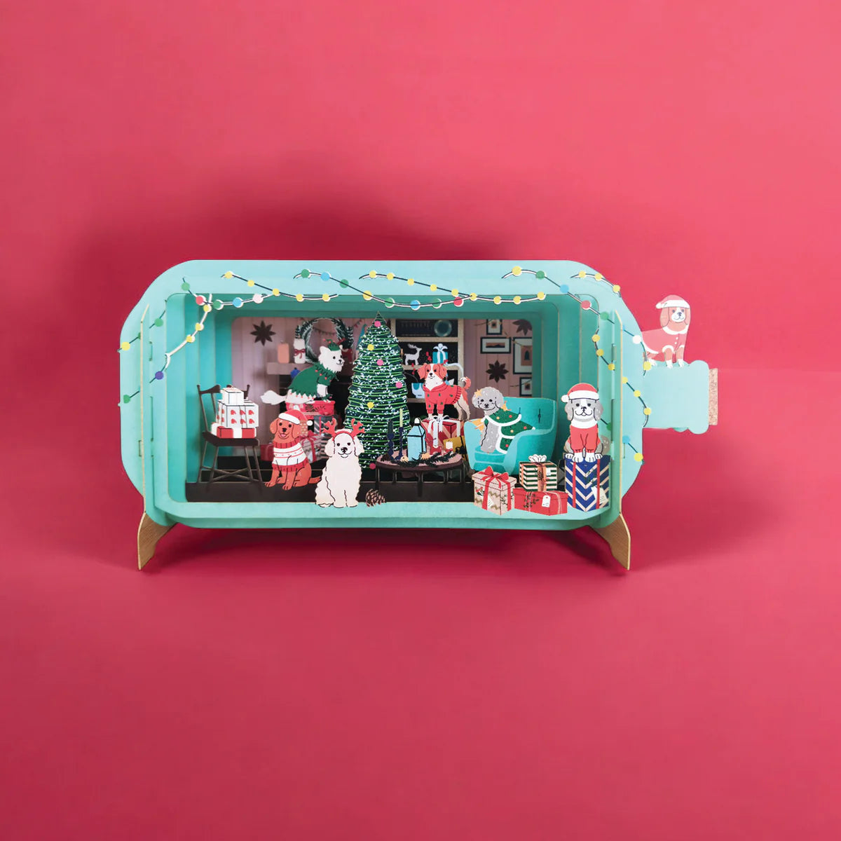 Christmas Day Dogs Pop Up Card